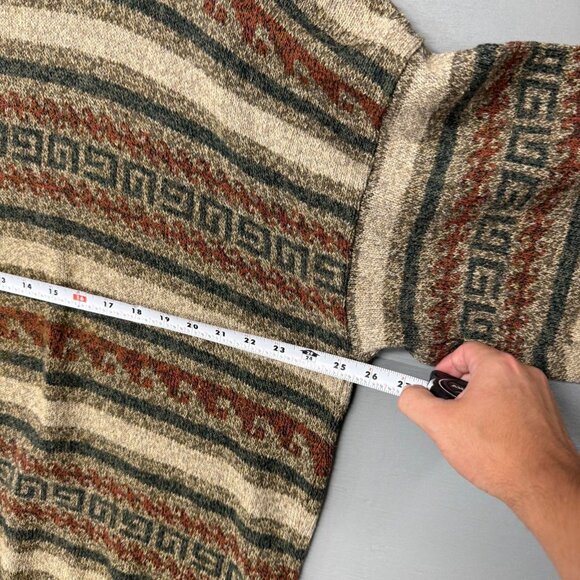 Vintage St. John’s Bay Retro Aztec Striped Oversized Brown Sweater XL - Picture 6 of 6